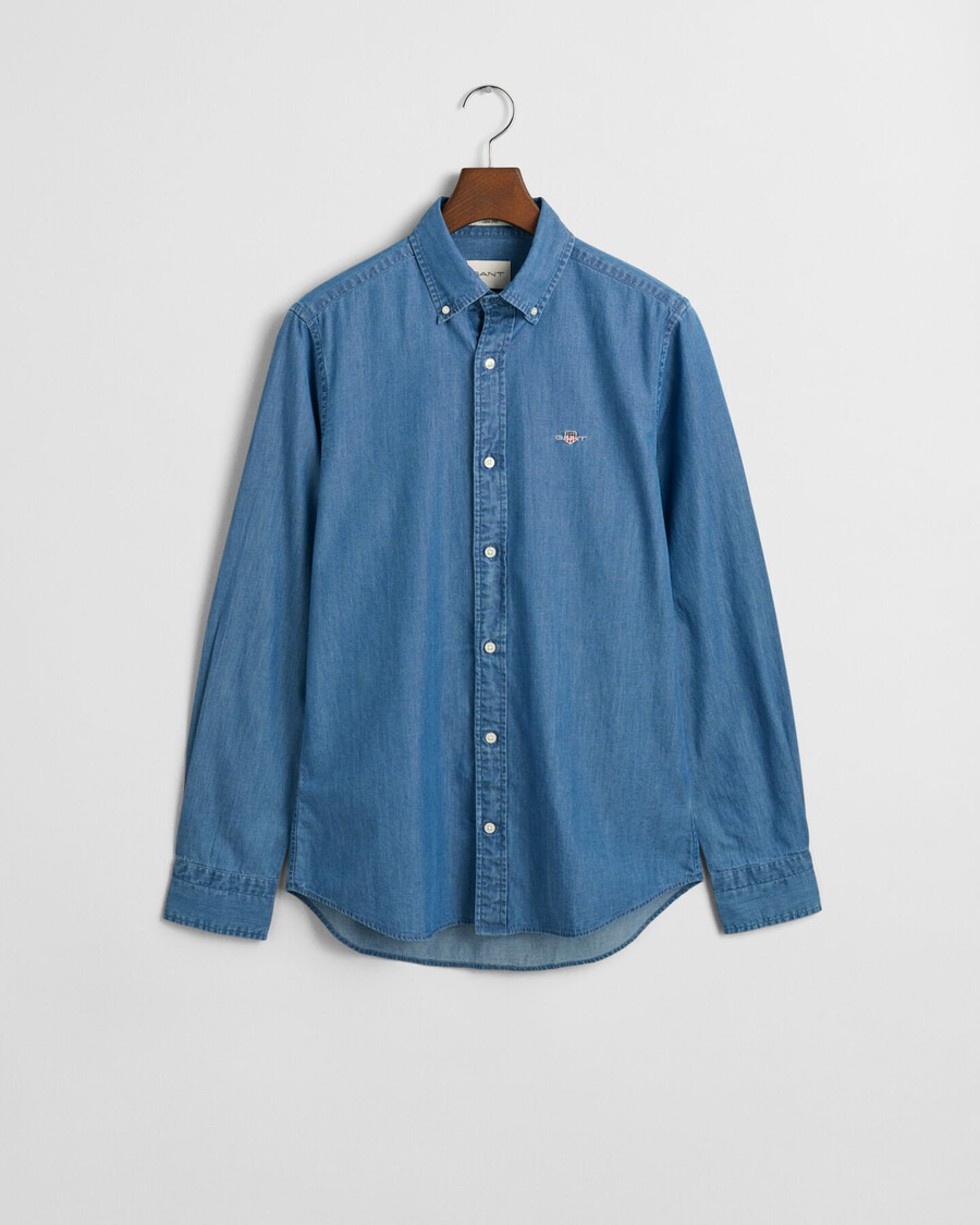camisa Índigo de corte entallado - azul semiclaro