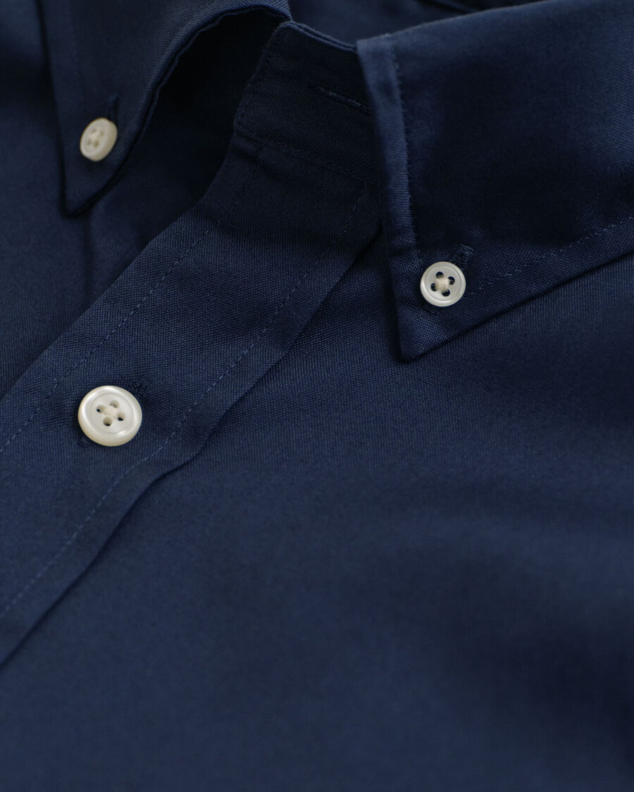 camisa oxford pinpoint de corte regular - azul marino