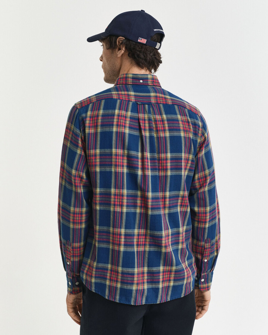 camisa de sarga Índigo a cuadros de corte regular - Índigo