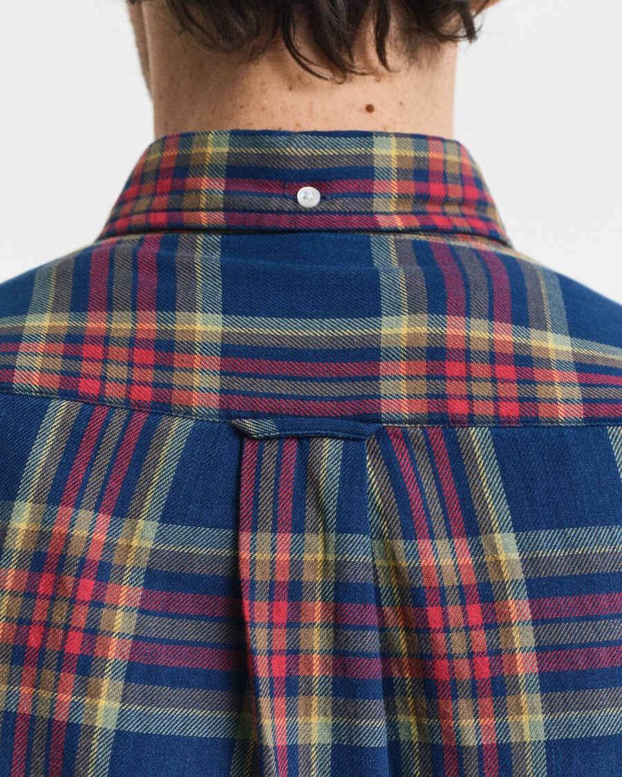 camisa de sarga Índigo a cuadros de corte regular - Índigo