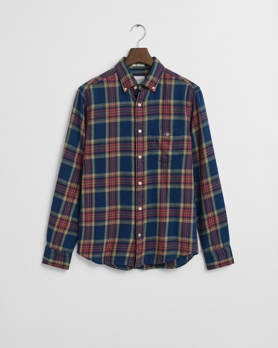 camisa de sarga Índigo a cuadros de corte regular - Índigo