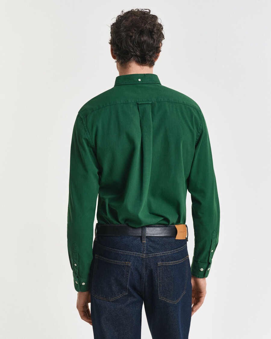 camisa de sarga de corte regular - verde bosque