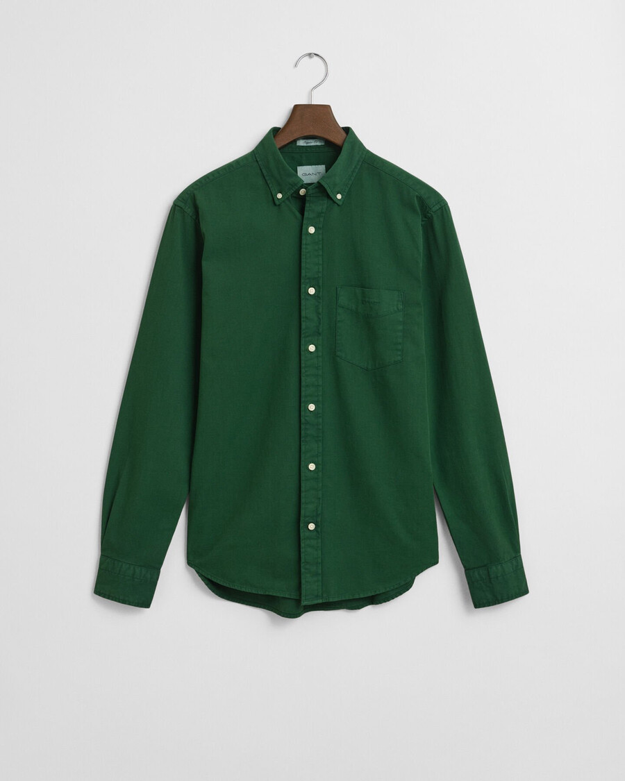 camisa de sarga de corte regular - verde bosque