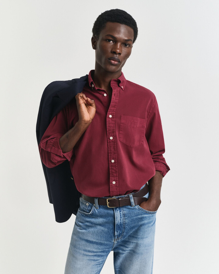 camisa de sarga de corte regular - plumped red