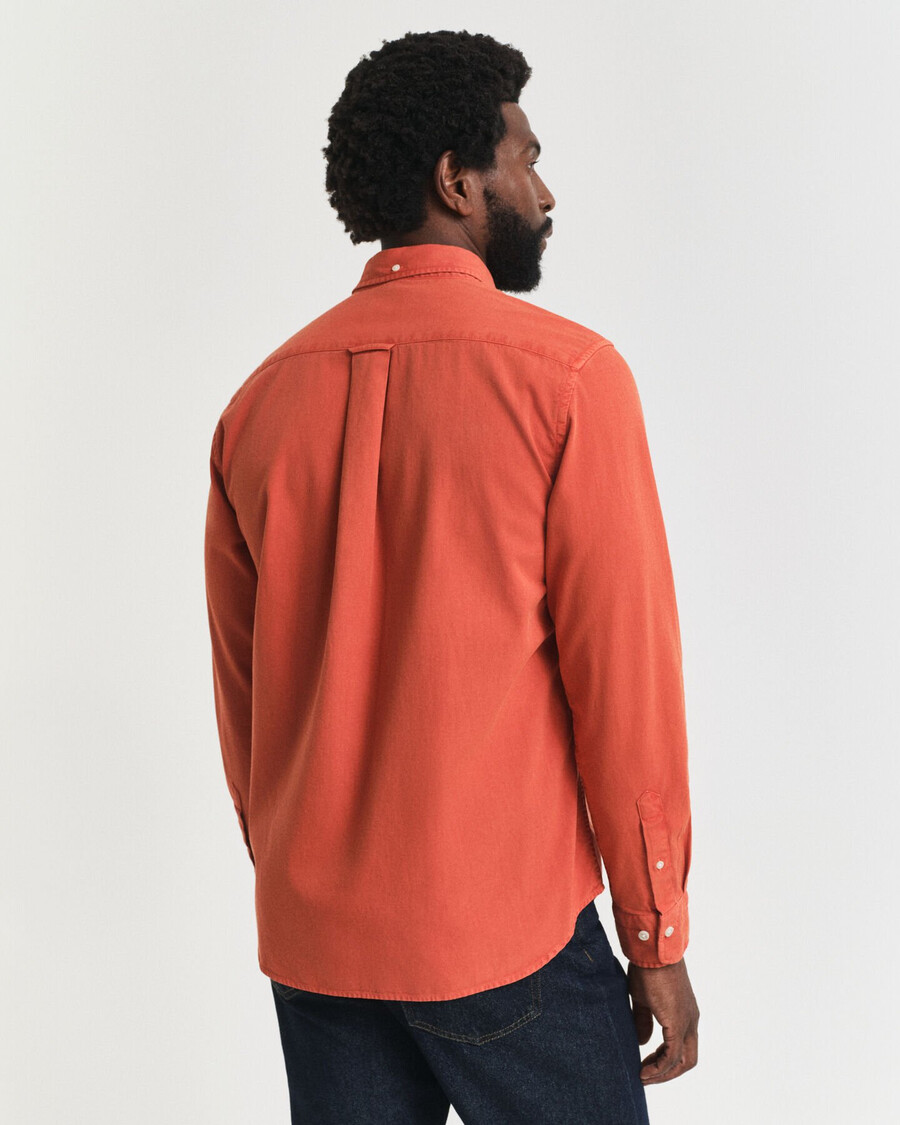 camisa de sarga de corte regular - naranja intenso