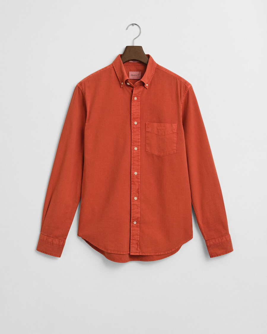 camisa de sarga de corte regular - naranja intenso