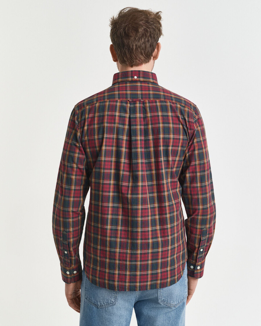 camisa de popelina de cuadros archive de corte regular - plumped red