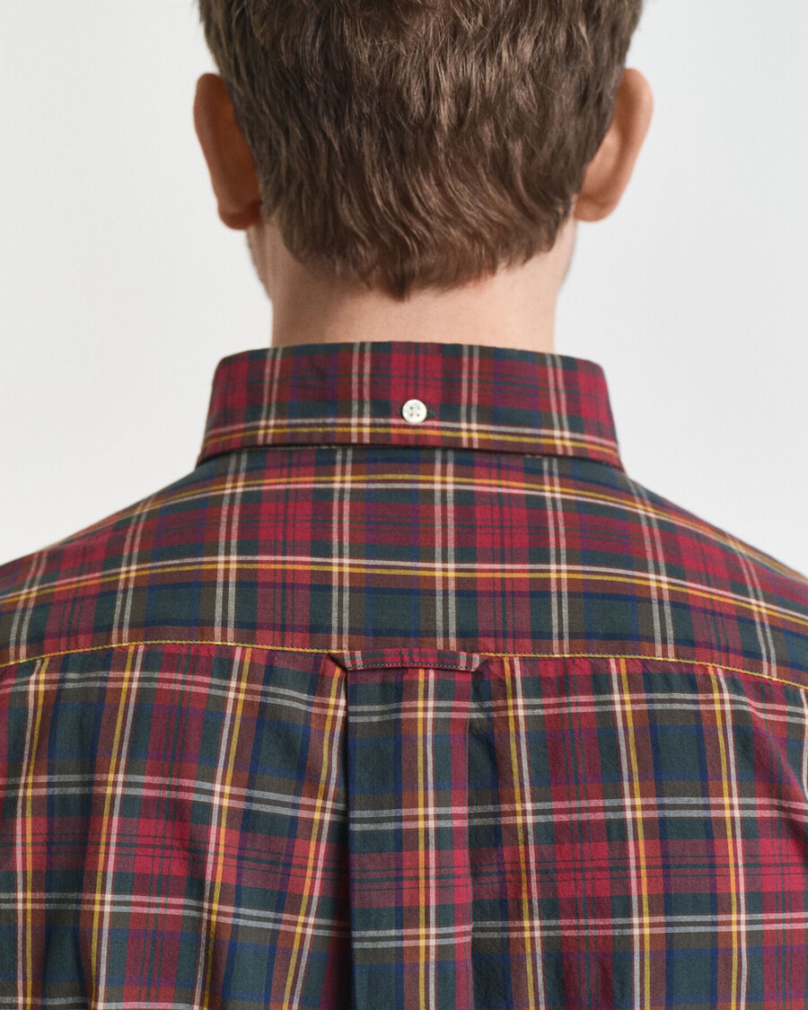 camisa de popelina de cuadros archive de corte regular - plumped red