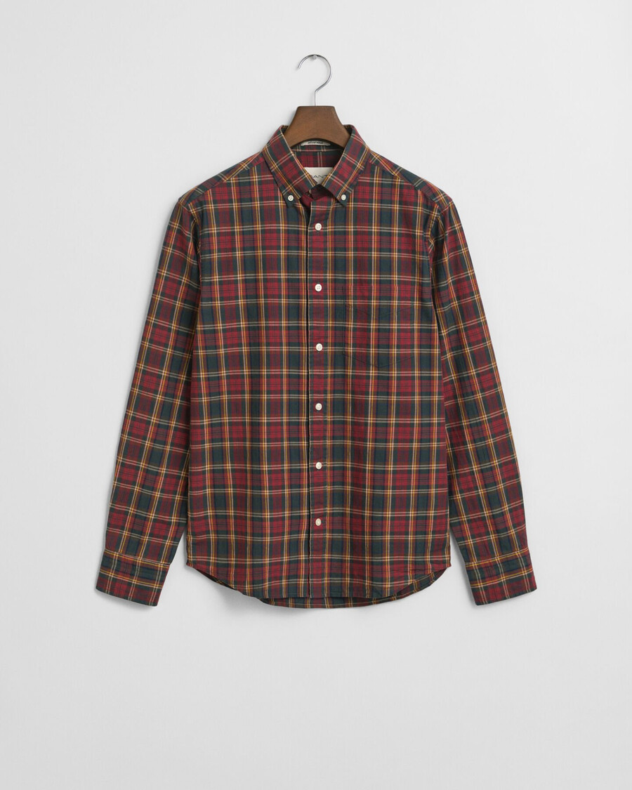 camisa de popelina de cuadros archive de corte regular - plumped red