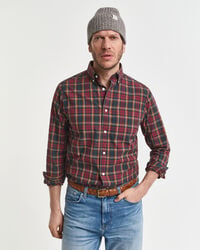camisa de popelina de cuadros archive de corte regular - plumped red