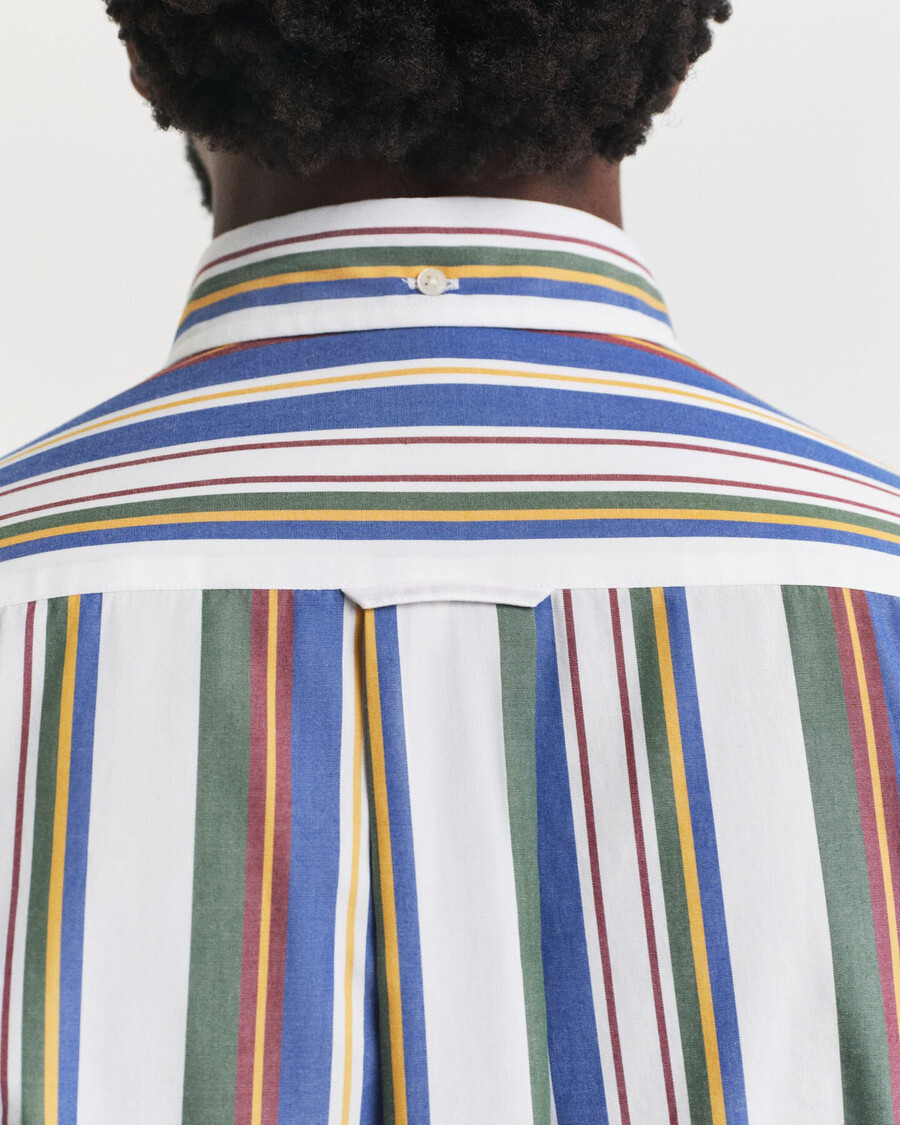 camisa clásica de popelina de rayas múltiples de corte regular - multicolor