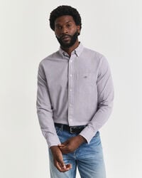 camisa clásica de popelina de cuadros micro de corte regular - plumped red