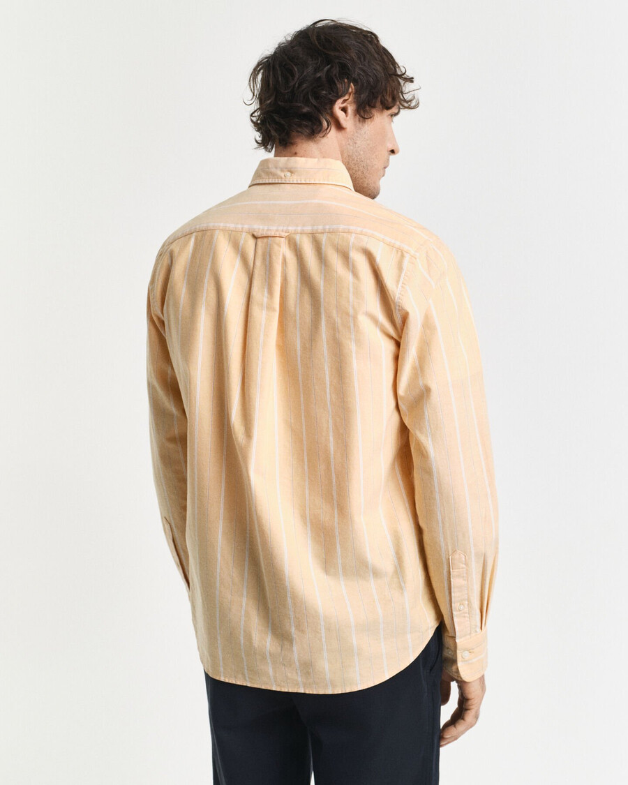 camisa oxford clásica a rayas de corte regular - amarillo liquen