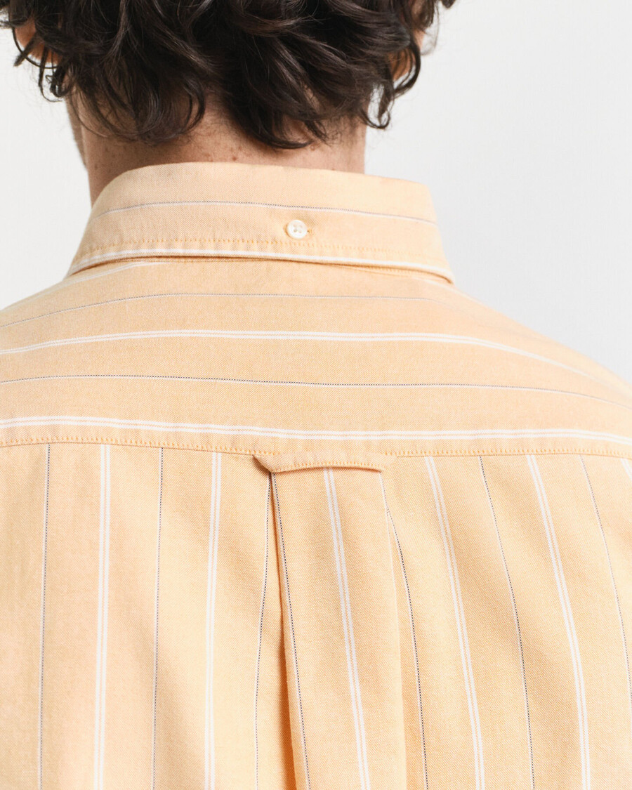 camisa oxford clásica a rayas de corte regular - amarillo liquen