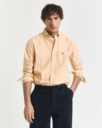 camisa oxford clásica a rayas de corte regular - amarillo liquen