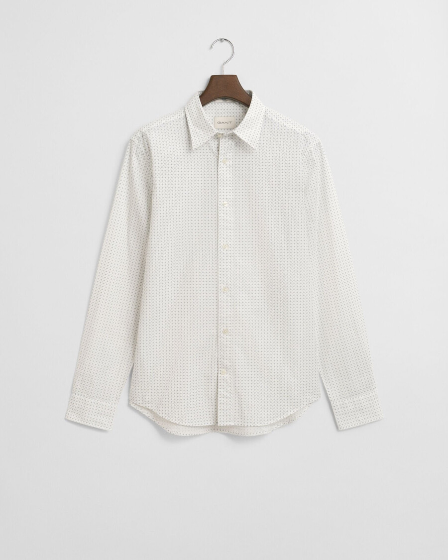 camisa con microestampado de corte regular - cáscara de huevo