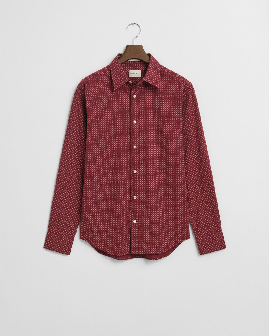 camisa de corte regular con microestampado - plumped red