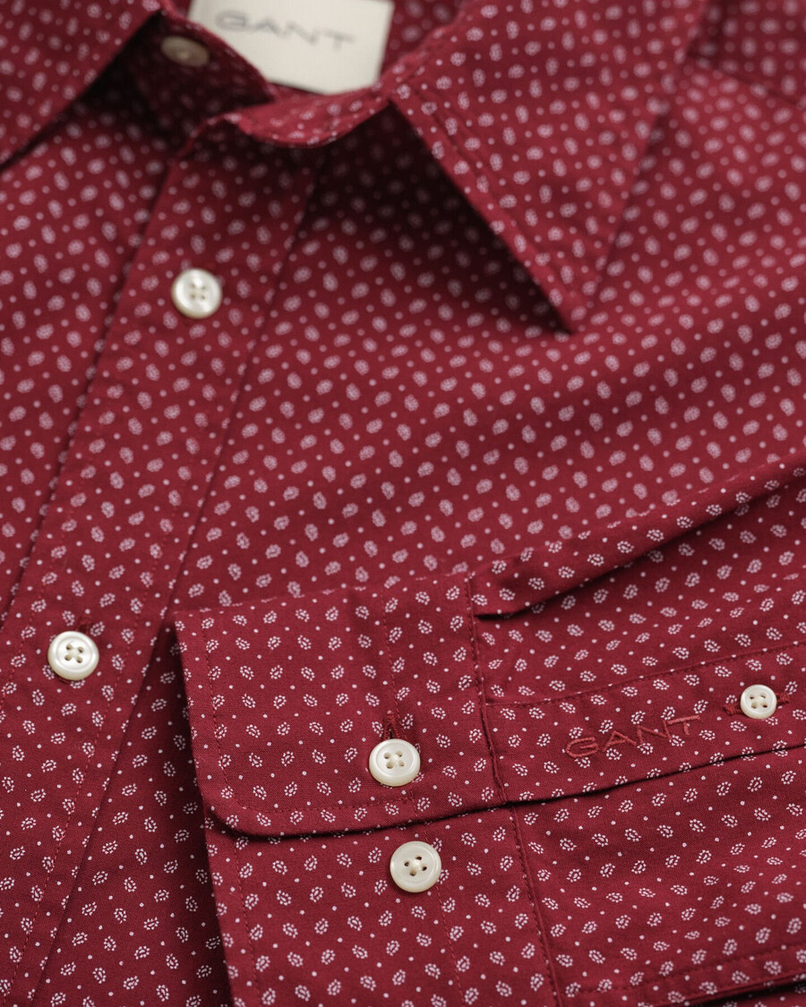 camisa de corte regular con microestampado - plumped red