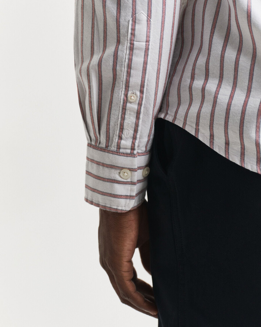 camisa oxford de archivo a rayas de corte regular - cáscara de huevo