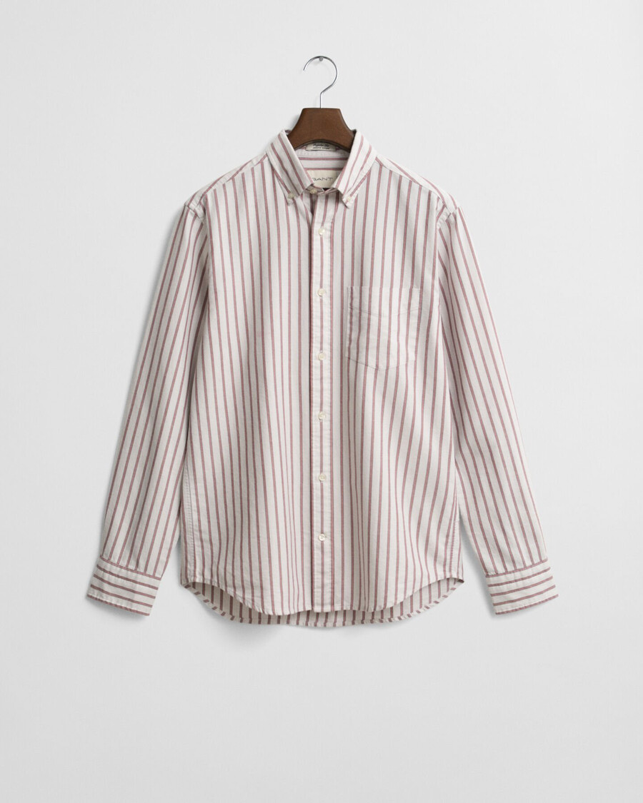 camisa oxford de archivo a rayas de corte regular - cáscara de huevo