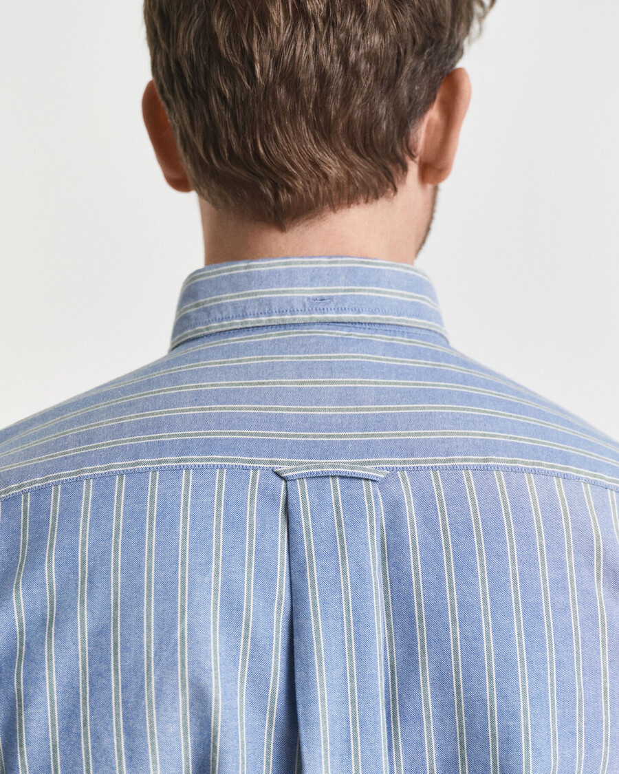 camisa oxford de archivo a rayas de corte regular - azul agua