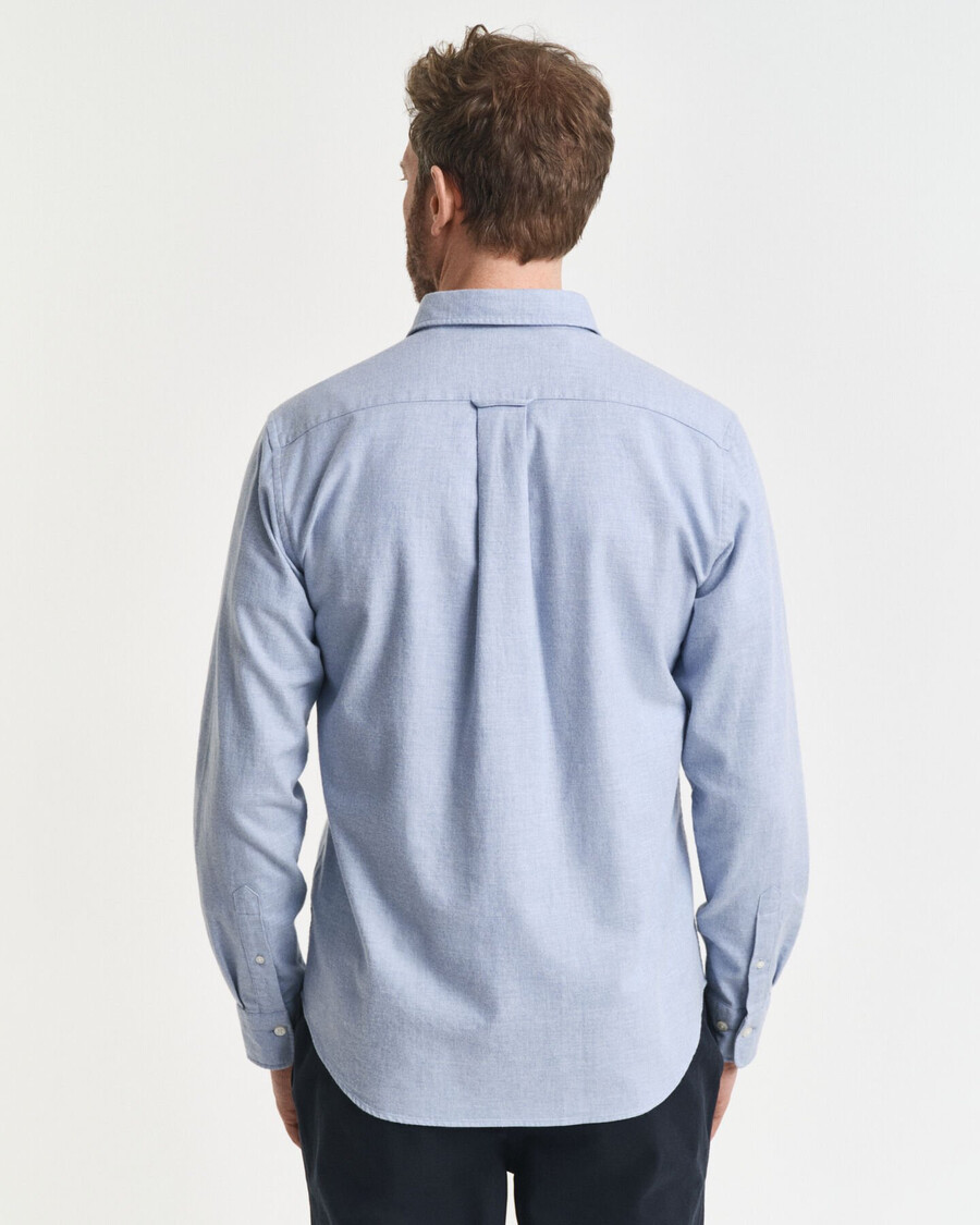 camisa de franela jaspeada de corte regular - azul claro jaspeado