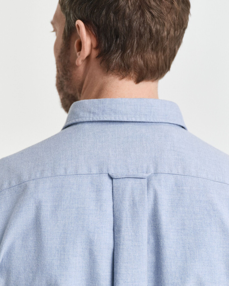 camisa de franela jaspeada de corte regular - azul claro jaspeado