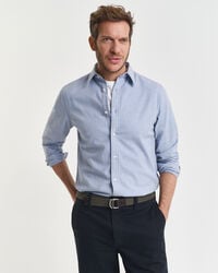 camisa de franela jaspeada de corte regular - azul claro jaspeado