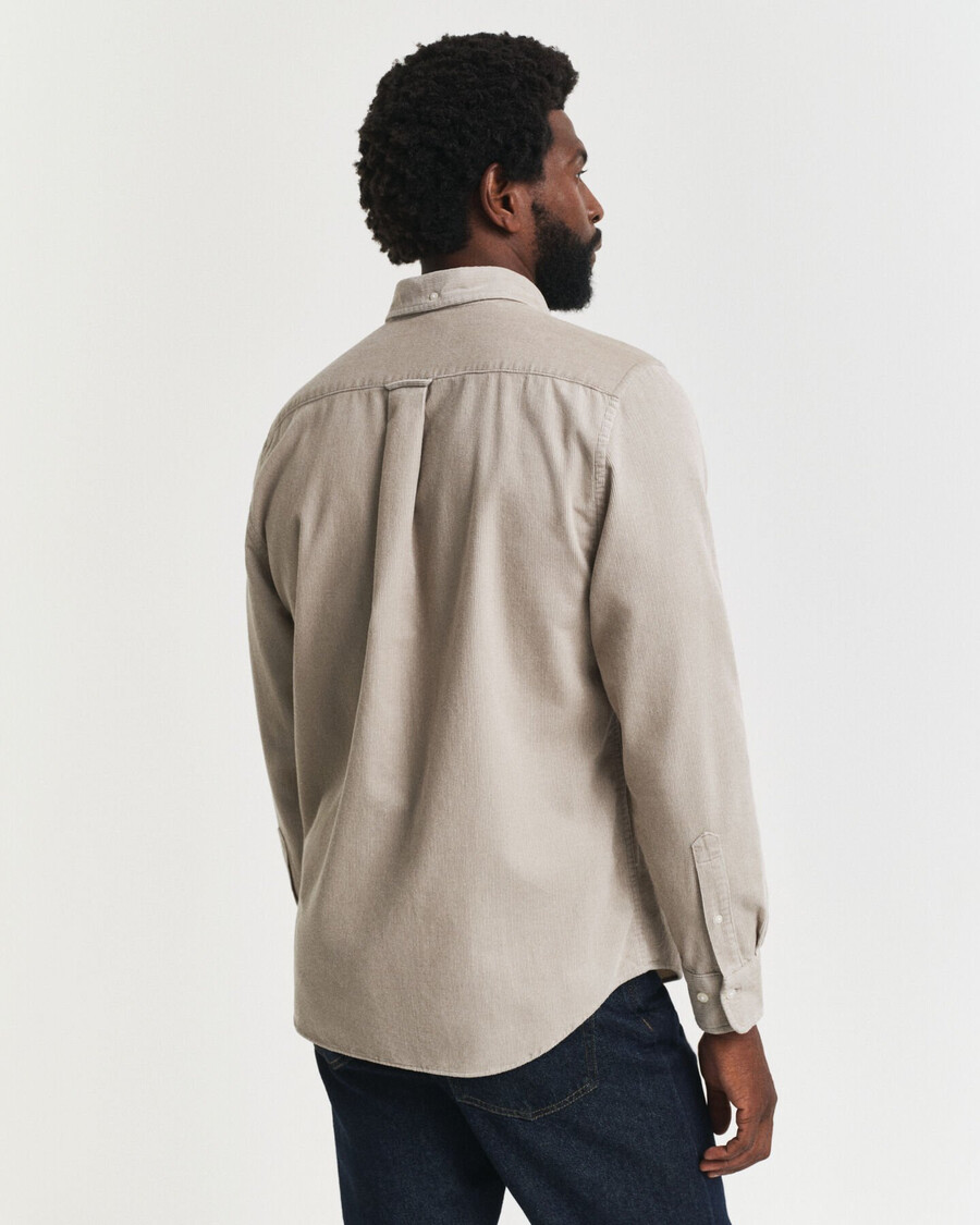 camisa de pana de corte regular - gris oscuro