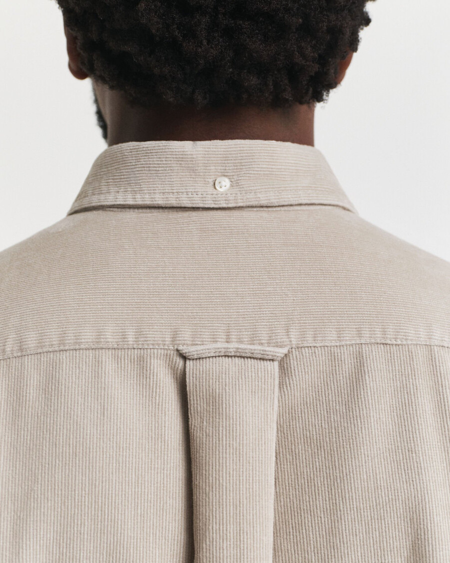 camisa de pana de corte regular - gris oscuro