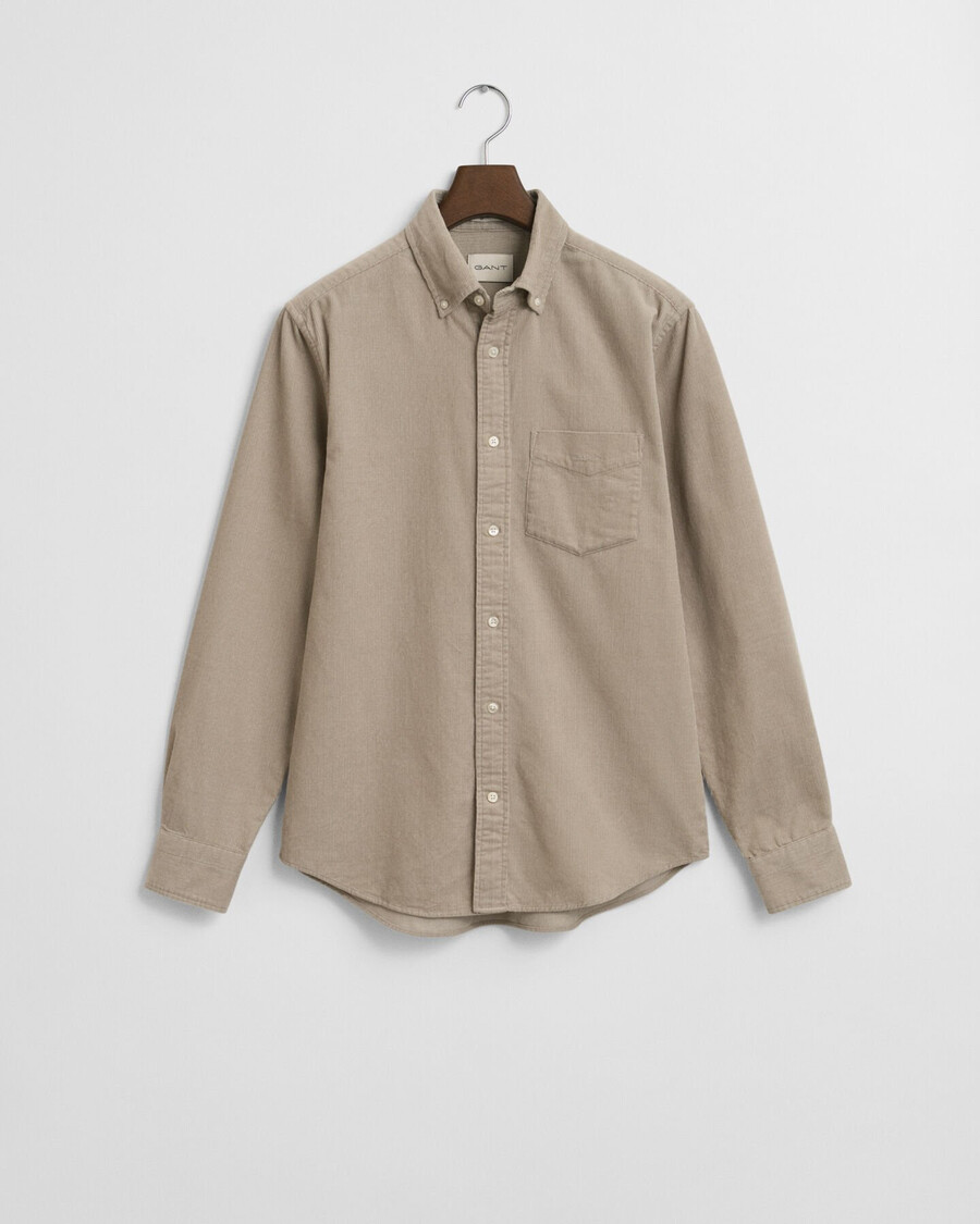camisa de pana de corte regular - gris oscuro