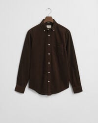 camisa de pana de corte regular - marrón intenso