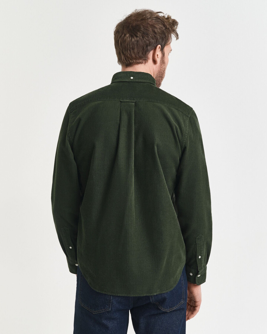 camisa de pana de corte regular - verde campestre