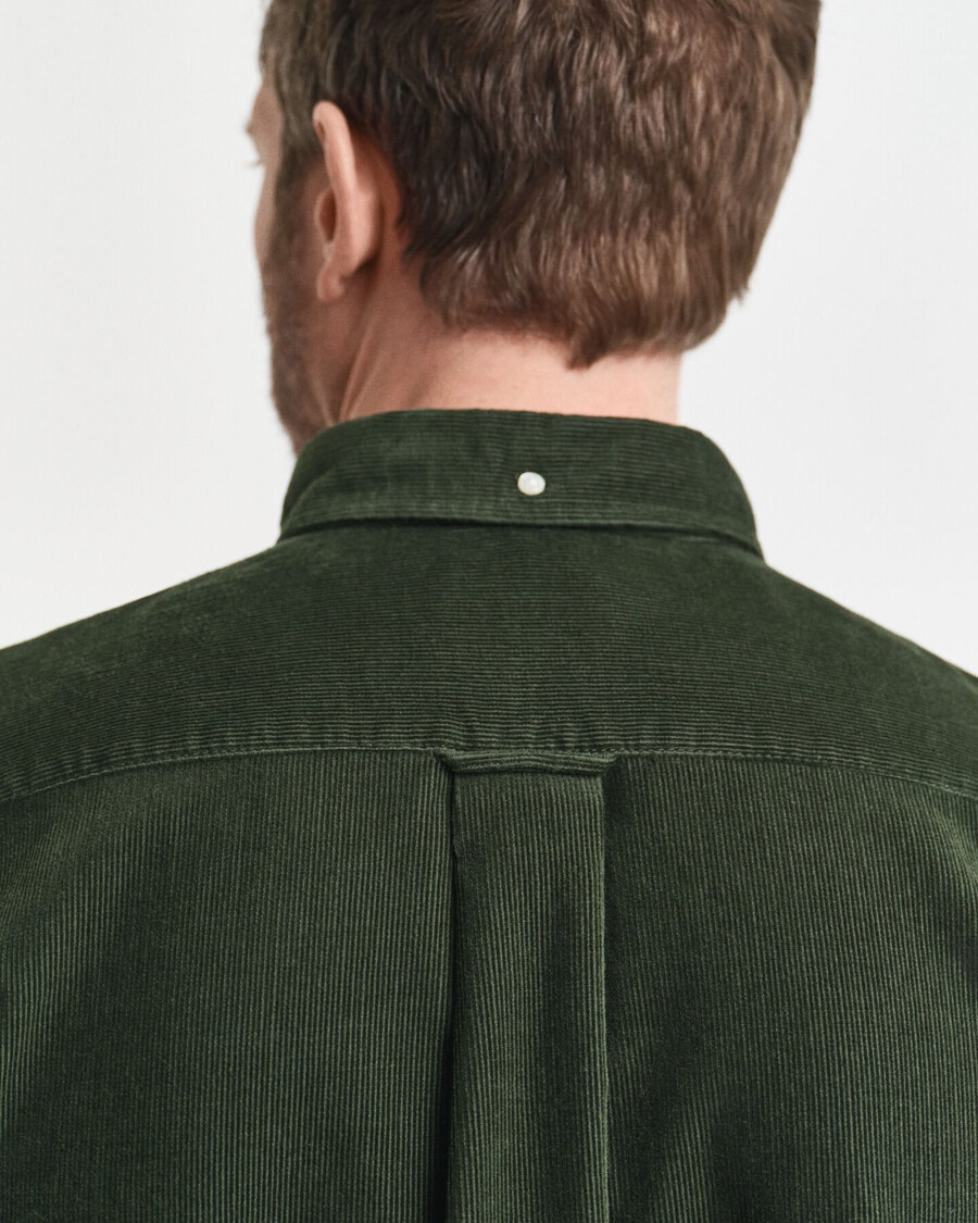 camisa de pana de corte regular - verde campestre