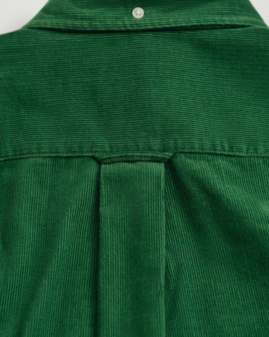 camisa de pana de corte regular - verde hierba