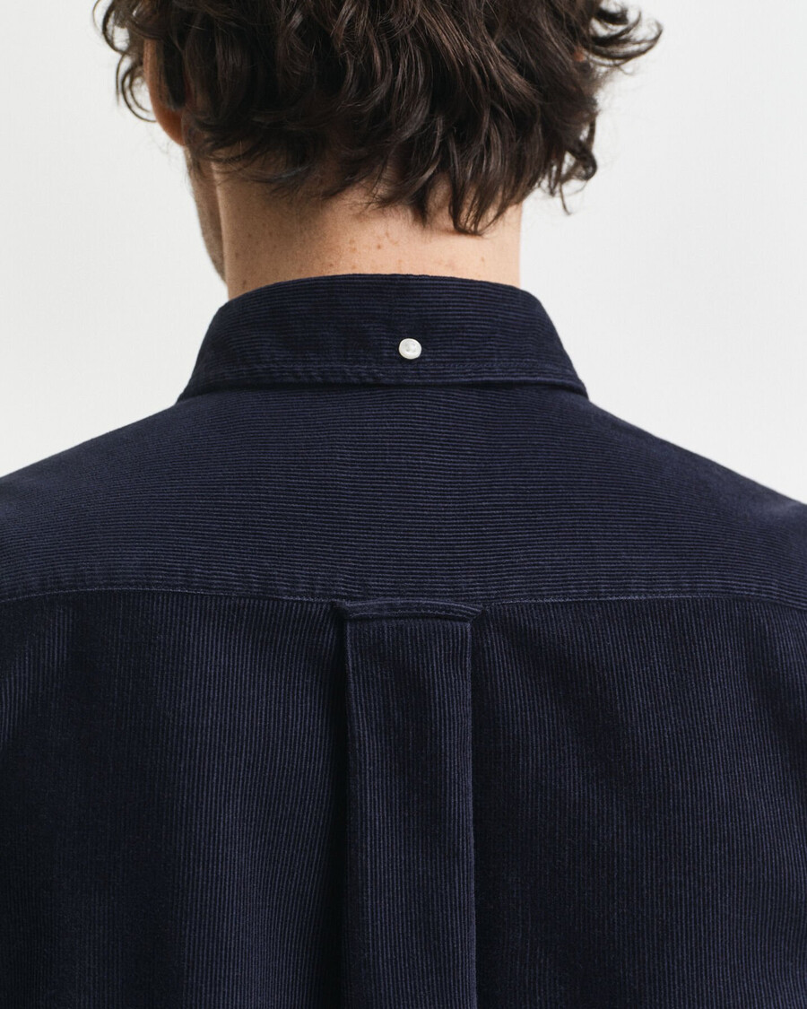 camisa de pana de corte regular - azul noche