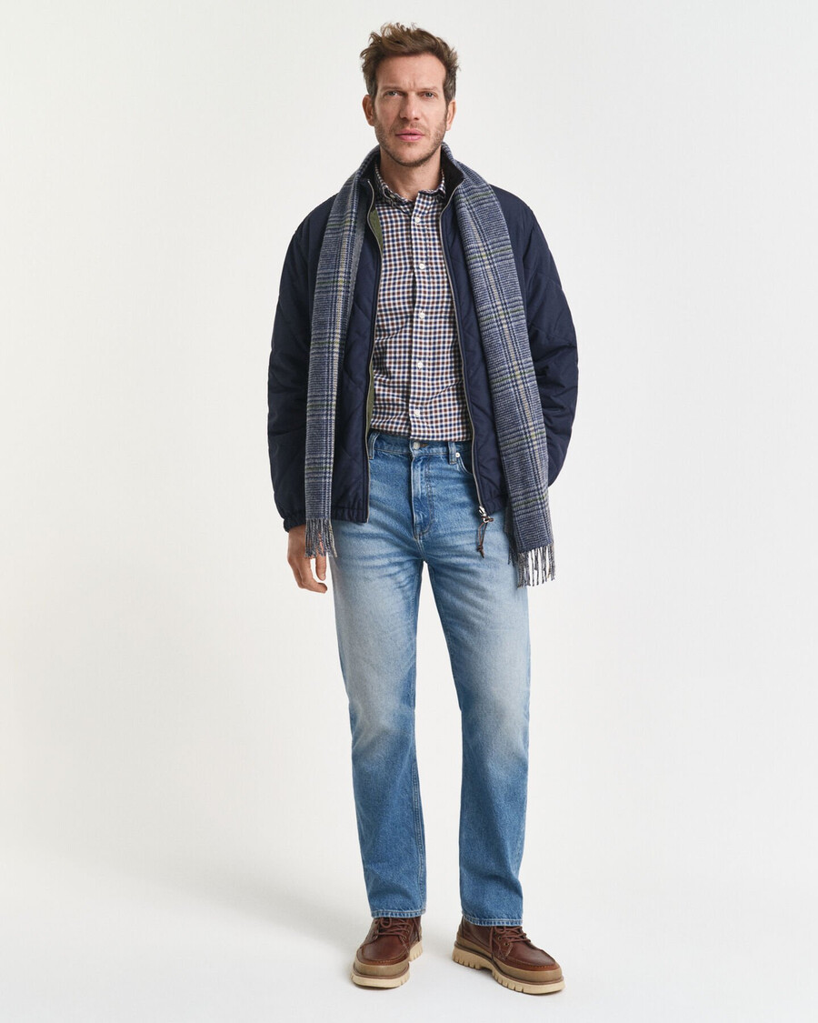 camisa de sarga de cuadros vichy de corte regular - marrón caoba
