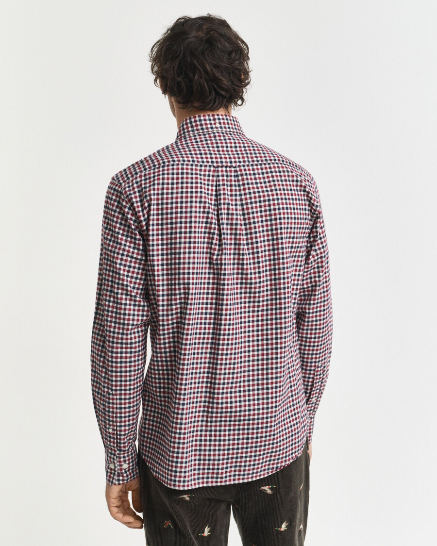 camisa de sarga de cuadros vichy de corte regular - plumped red
