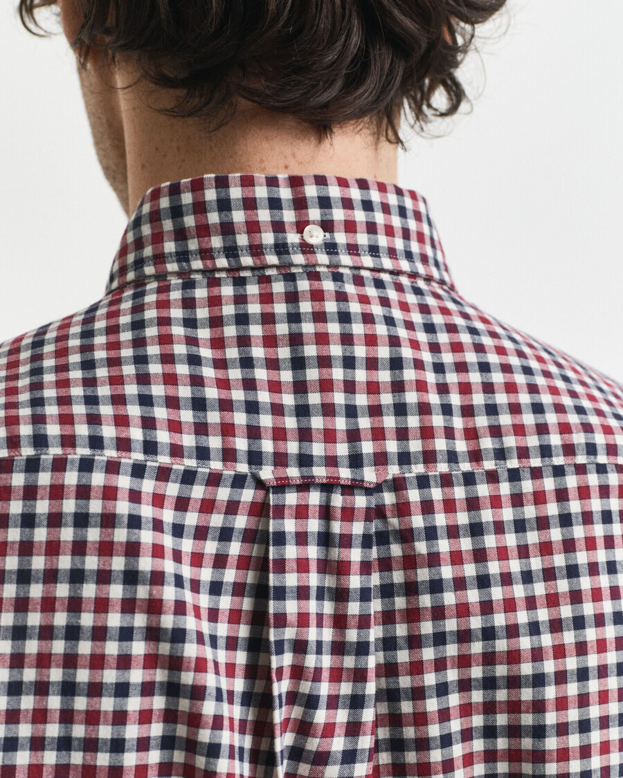 camisa de sarga de cuadros vichy de corte regular - plumped red