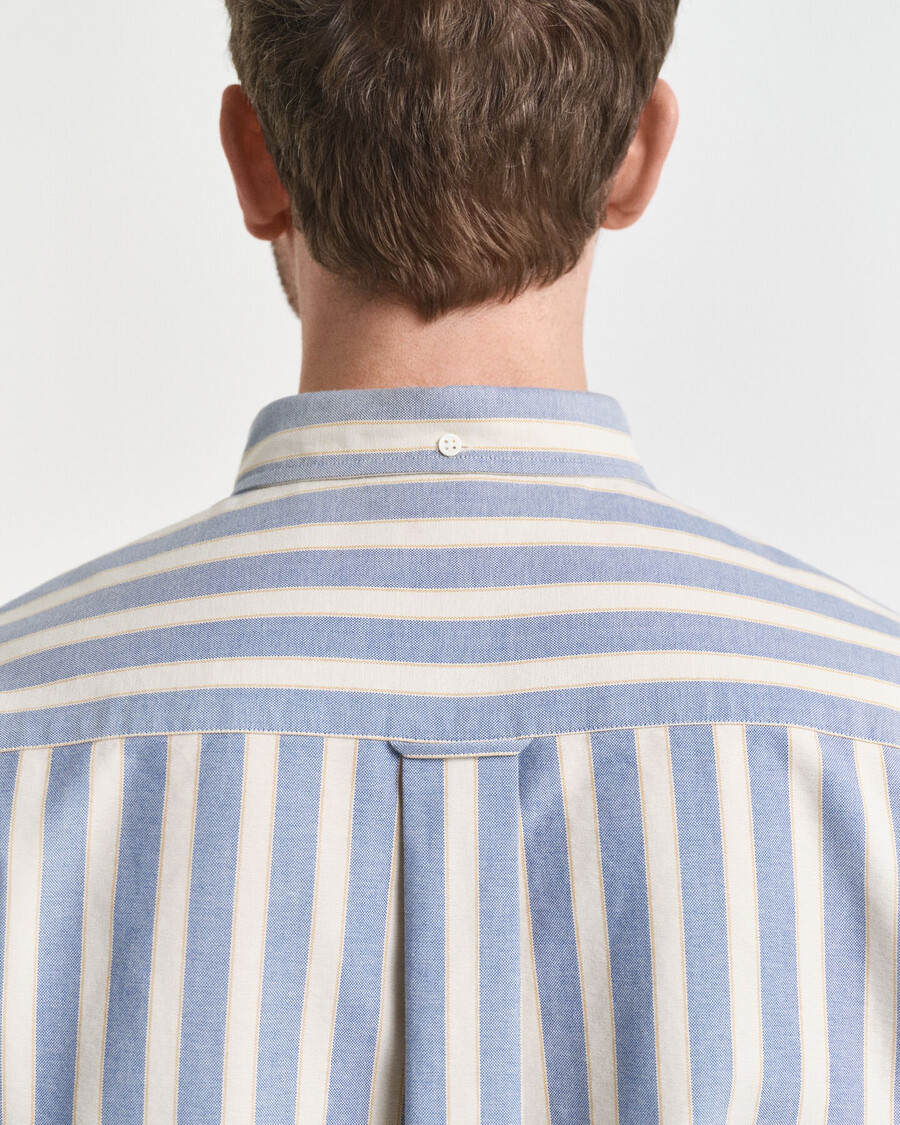 camisa oxford heritage de rayas de corte relajado - azul agua