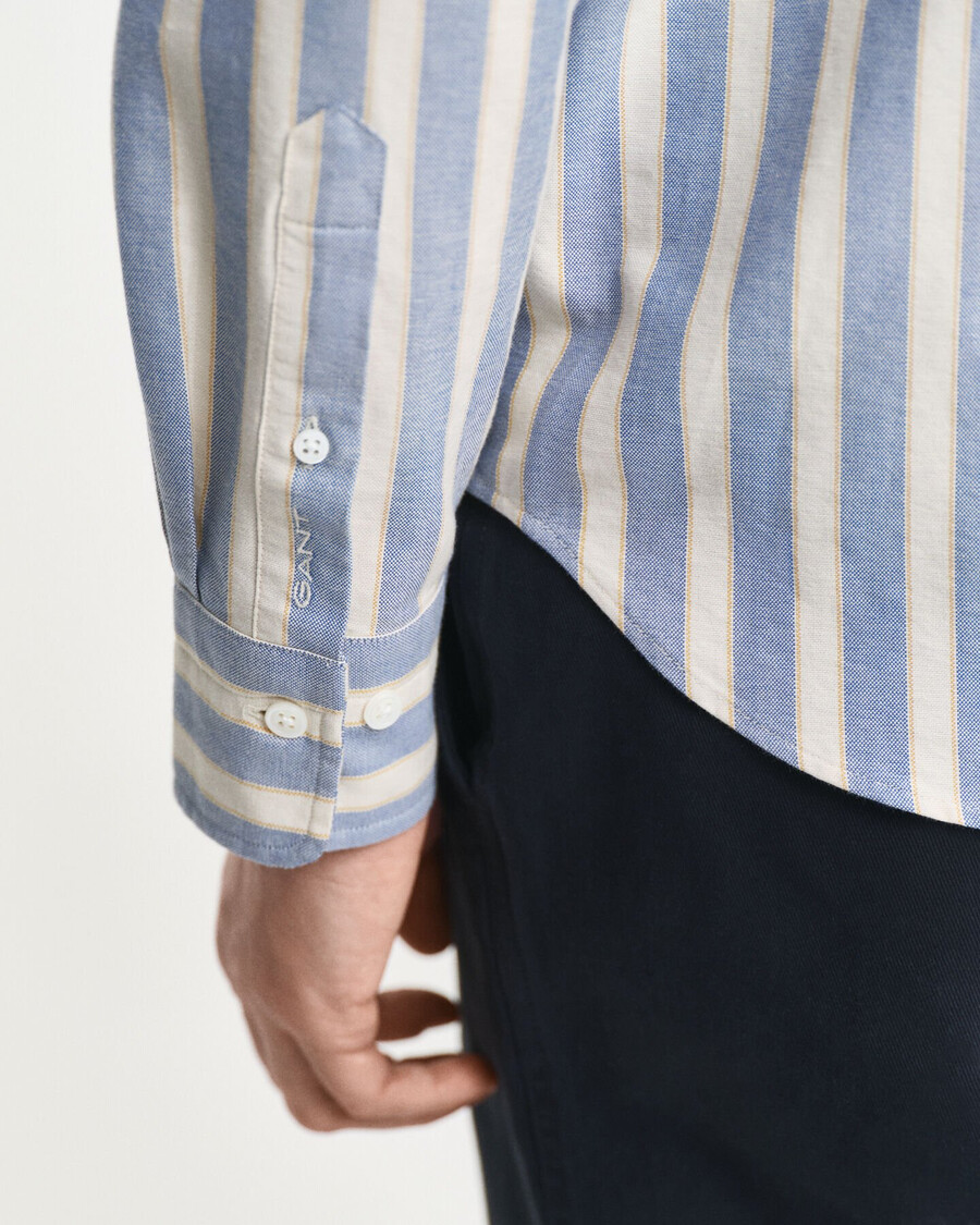camisa oxford heritage de rayas de corte relajado - azul agua
