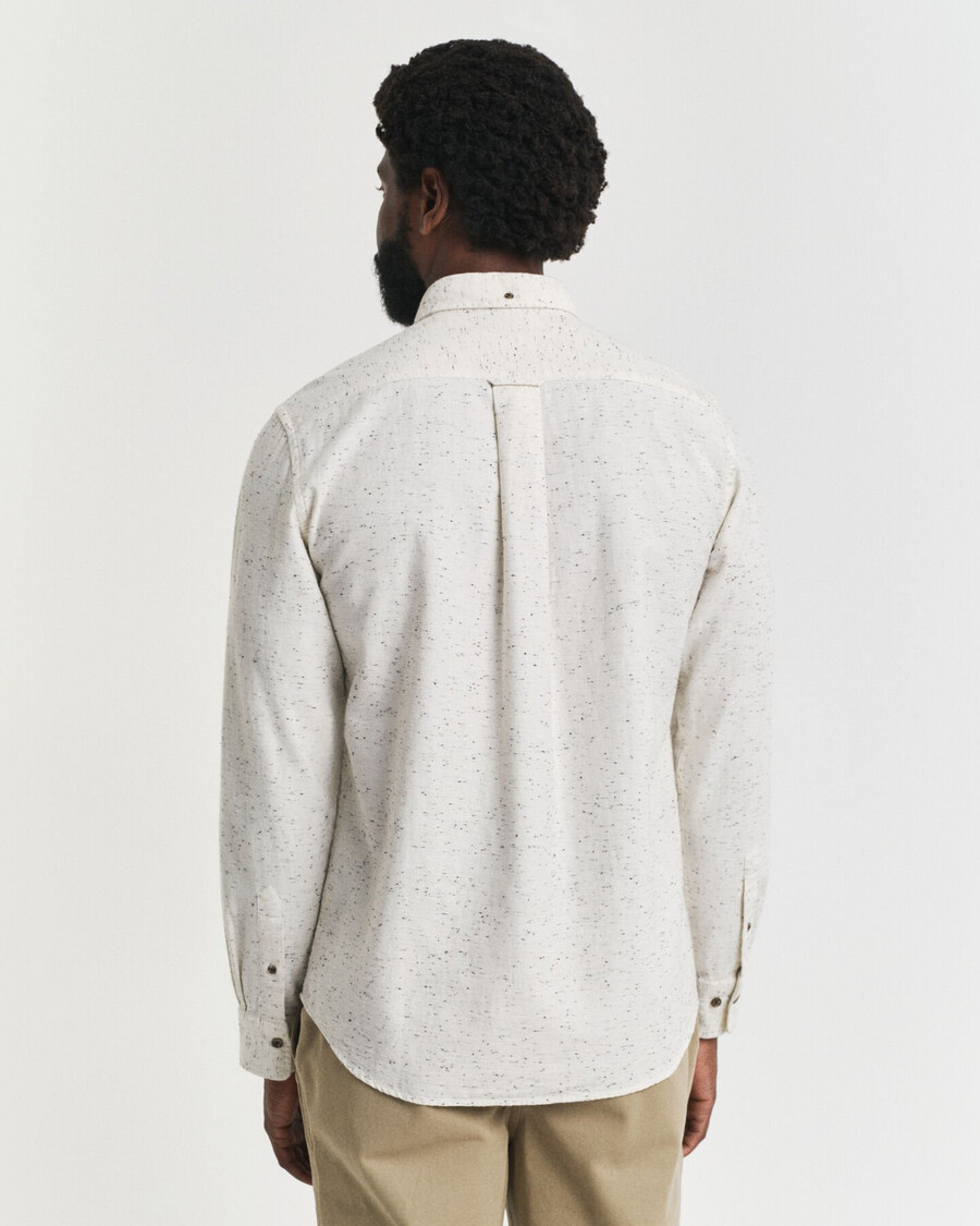 camisa de franela nepps de corte regular - crema