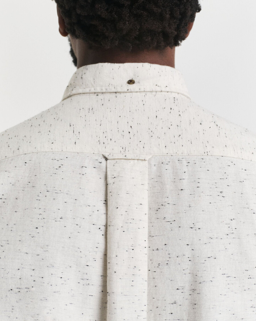 camisa de franela nepps de corte regular - crema