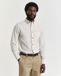 camisa de franela nepps de corte regular - crema