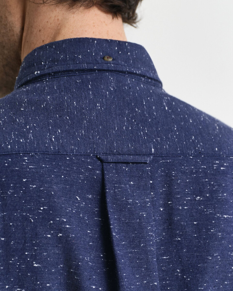 camisa de franela nepps de corte regular - azul persa