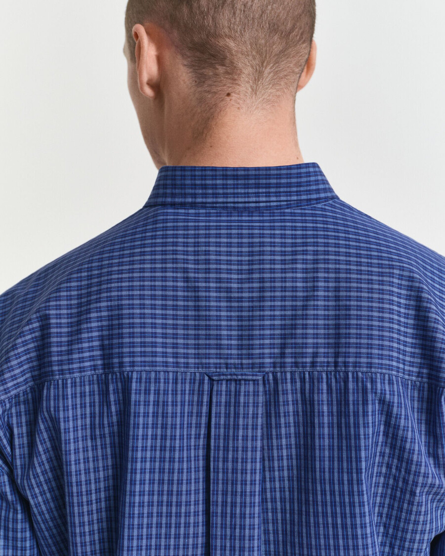 camisa oversize de popelina a cuadros micro - azul persa