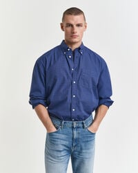 camisa oversize de popelina a cuadros micro - azul persa