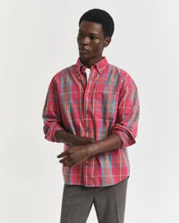 camisa oversize de sarga lavada a cuadros - modern rust