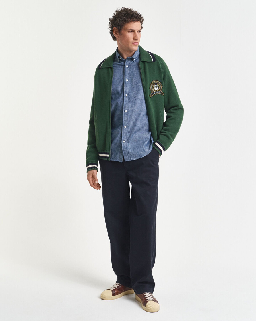 camisa de chambray Índigo de corte regular - azul medio