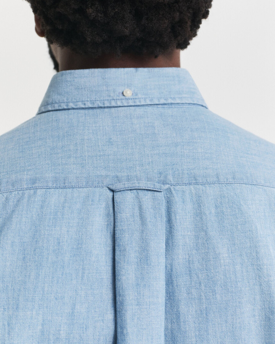 camisa chambray Índigo de corte regular - azul claro